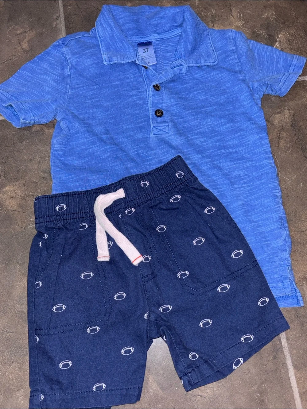 3 Polo Tees + 3 Shorts Set - Green, Blue, Red, Navy & Plaid